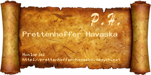 Prettenhoffer Havaska névjegykártya